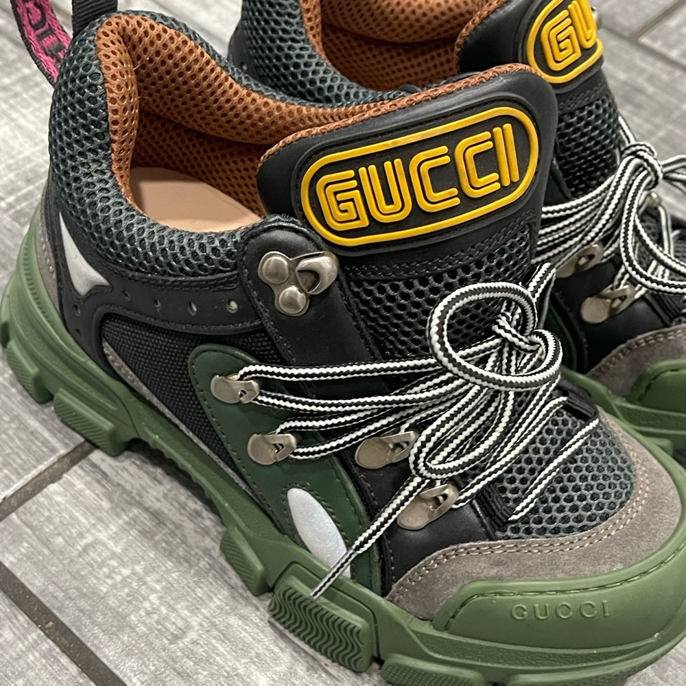 Gucci Flashtrek Green Low-Top Sneaker N3210 Men's Size 34.5 - Picture 5 of 15